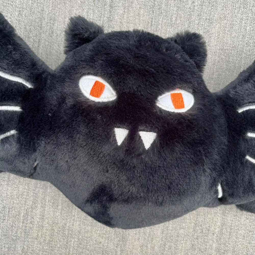 Hyde & Eek 2023 Halloween Black Bat Plush Toss Pillow 15